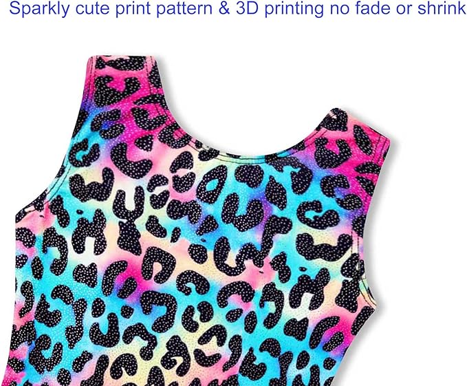 Domusgo Gymnastics Leotards for Girls Sparkly One-Piece Pro Kids Unitard Biketards with Shorts