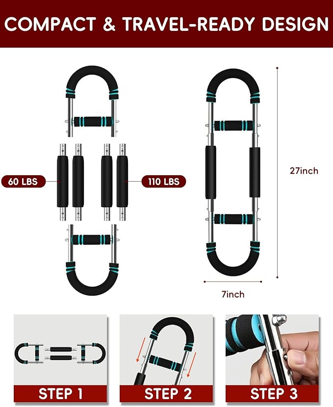 Twister Arm Trainer for Men, Chest Muscle Exercise Equipment 5-Level Free Adjustment Features an Ergonomic 15° Target clamp Portable Fitness Equipment Ideal for Home Gyms and Travel Workouts