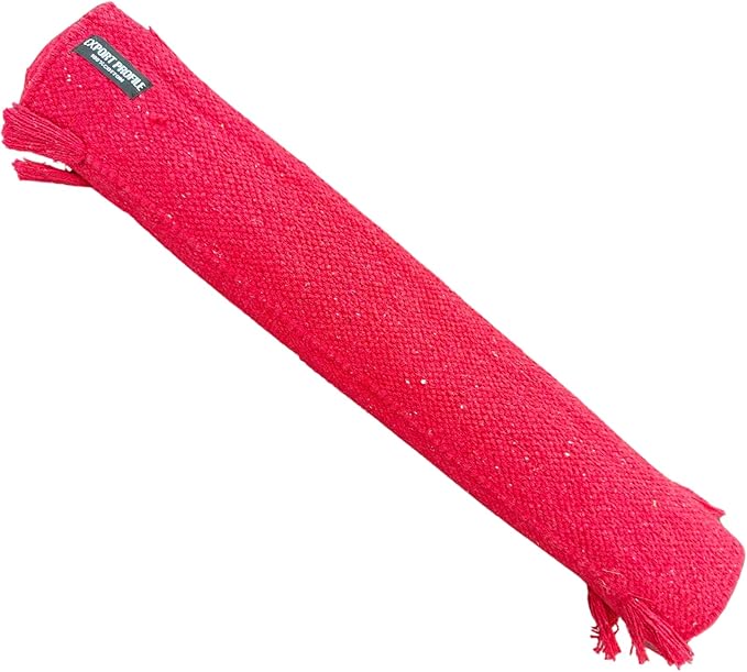 Indian Handmade100 % Organic Anti Skid Multi Colour Cotton Yoga Mat - Eco-Friendly Hand-Woven Rug - Non-Slip & Thick (24”x72”x5mm) for Hot yoga & Everyday Fitness at Home - Comfortable & Foldable Extra-Long Mat