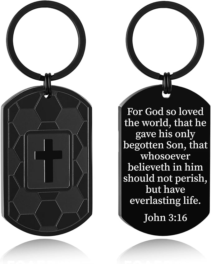 Stocking Stuffers- Football/Baseball/Soccer/Basketball Keychain for Men Baptism Confirmation Mens Gifts
