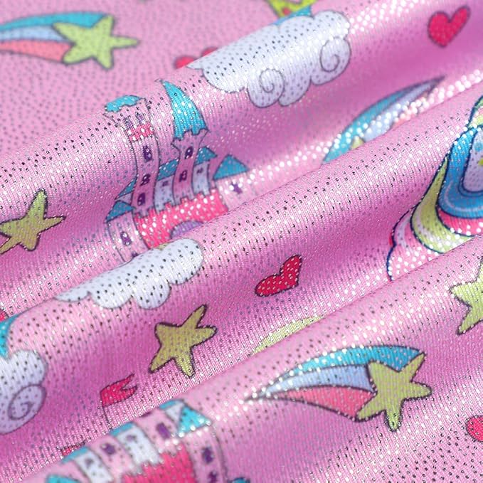 HOZIY Gymnastics Leotards for Girls with Shorts Toddlers Biketards Rainbow Unicorn Dinosaur Mermaid Leopard Flower Galaxy