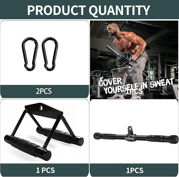 Solid Cable Machine Attachment, Cable Attachments for Gym, Gym Cable Attachments, Cable Machine Attachments Set