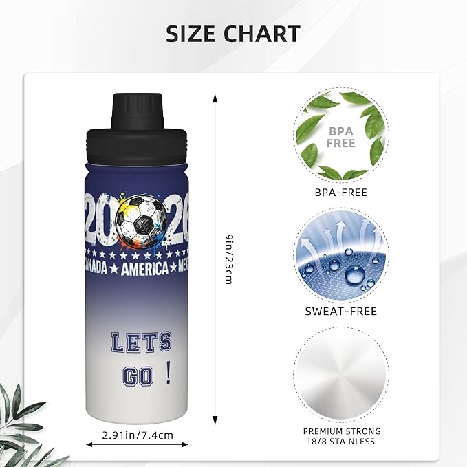 2026 new World Cup sports water bottle - 18oz Water Bottle Designed for Everyday - Sports Games, Bike Rides, Work (Style 2)