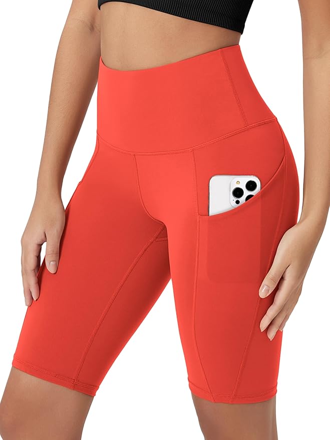 ODODOS Women's Tummy Control Biker Shorts 2.0 with Pockets High Waist Athletic Workout Yoga Shorts-3.5''/ 5"/ 8" / 10" Inseam