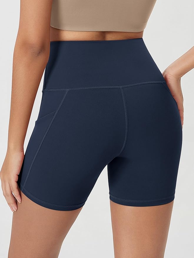 ODODOS Women's Tummy Control Biker Shorts 2.0 with Pockets High Waist Athletic Workout Yoga Shorts-3.5''/ 5"/ 8" / 10" Inseam