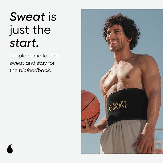 Sports Research Sweet Sweat Waist Trimmer (Core Series) - Premium Sweat Enhancing Fitness Band for Women & Men