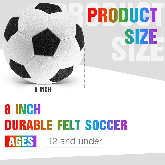 Libima 2 Pcs Soft Indoor Soccer Ball with Pump Felt Official Size 4 Soccer Ball Operation Christmas Sport Fun Gifts for Silent Dribble Training Home Outdoor Yard