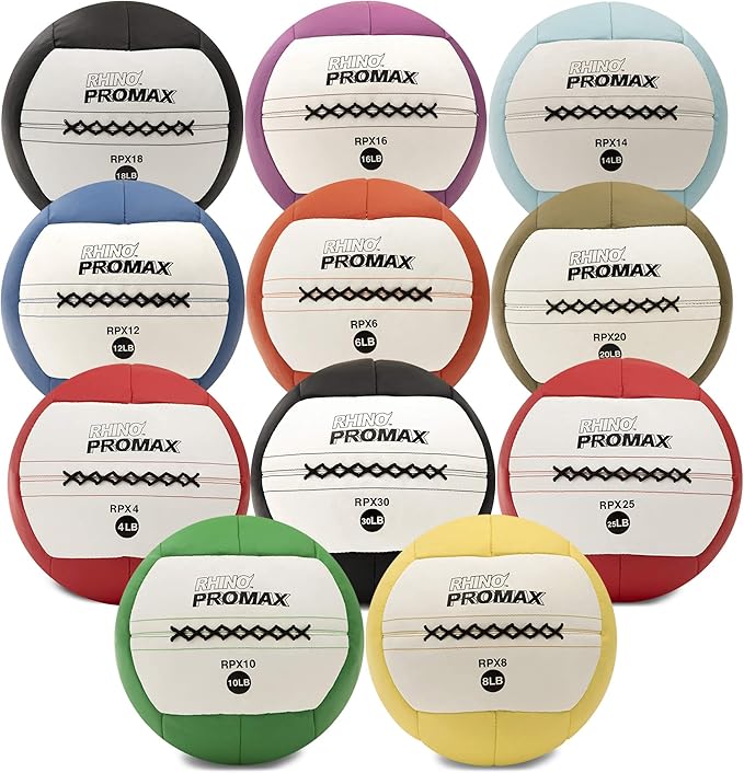 Champion Sports Rhino Slam Ball, 4-30 lb. Non-Slip Grip, Weightlifting, Crossfit, Home Gym, Fitness, 14" Diameter Balls, Optional Storage Rack/Tree Sold Separately