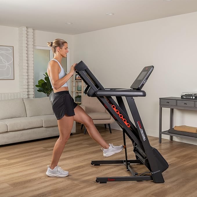 Sunny Health & Fitness Smart Heavy-Duty Auto Incline Treadmill with 20" Running Deck and Free SunnyFit App Connection
