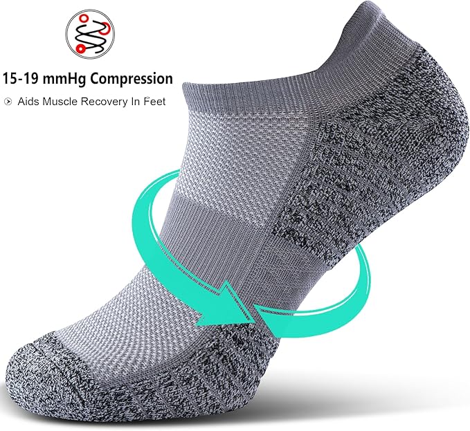 No Show Sports Compression Socks for Men and Women Circulation 4/8 Pack