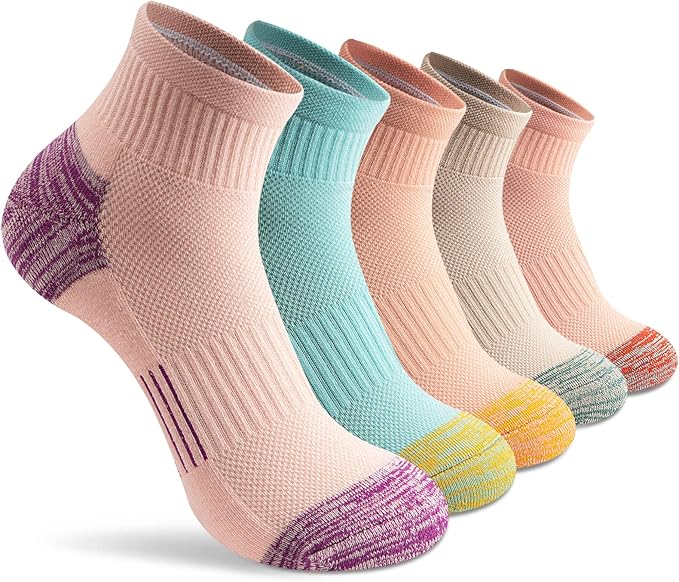 Gonii Ankle Socks Womens Athletic Thick Cushioned Running Hiking Low Cut 5-Pairs
