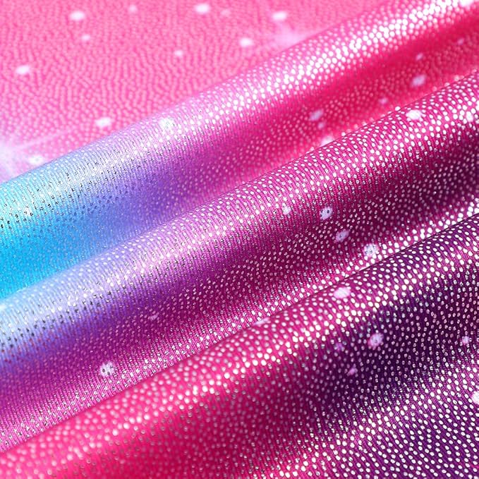 HOZIY Gymnastics Leotards for Girls with Shorts Toddlers Biketards Rainbow Unicorn Dinosaur Mermaid Leopard Flower Galaxy