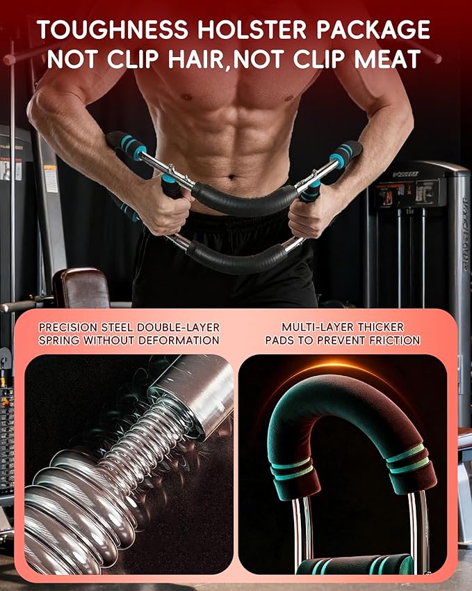 Twister Arm Trainer for Men, Chest Muscle Exercise Equipment 5-Level Free Adjustment Features an Ergonomic 15° Target clamp Portable Fitness Equipment Ideal for Home Gyms and Travel Workouts