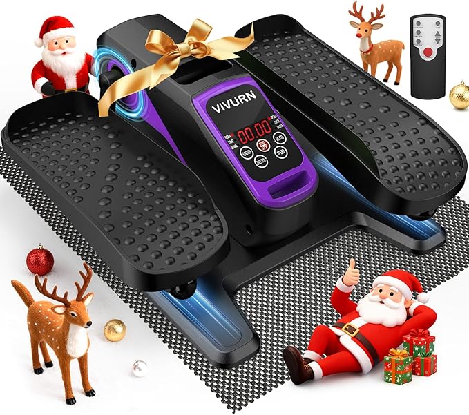 VIVURN-018 Under Desk Elliptical 12 Speed 5 Modes Mini Motorized Leg Exerciser While Sitting for Seniors As Seen on TV with Non-Slip Mat Quiet & Portable Electric Pedal Exerciser for Home and Office