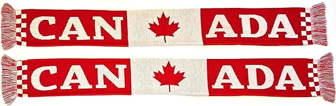 Euroscarves Canada Soccer Knit Scarf (Checkered)