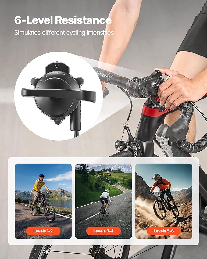 VEVOR Bike Trainer: 3 Types - Smart (1-13L, Compatible with Zwift App), Fluid, or 6L Magnetic for 26-29"/700C Wheels, Foldable Stand with Quick Release & Wheel Riser Block