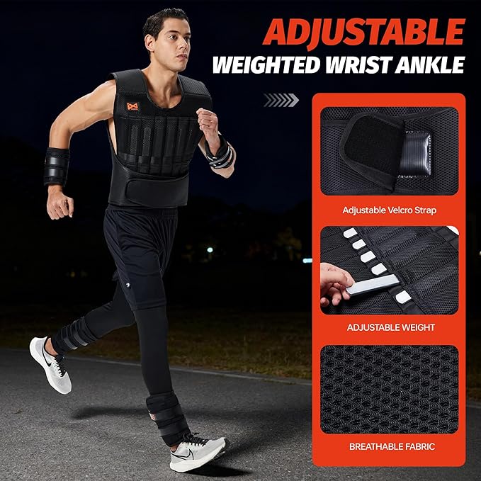 Adjustable Weighted Vest,Weight Vest for Men Women, Body Weights Vests with Weights for Workout, Strength Training, Running, Fitness