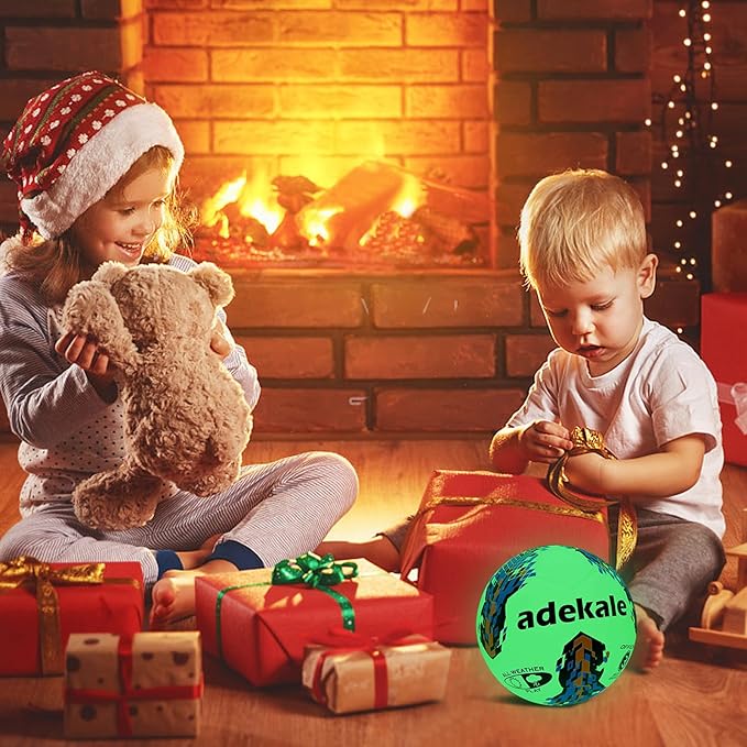 Glow in the Dark Soccer Ball Full Size 3/4/5, Sports Soccer Accessories Gifts Toys for Kids，Boys 8-12 , Light Up Ball with pump and needles, Ideal Soccer Gifts for Boys Age 7 8 9 10 11 12 13 14