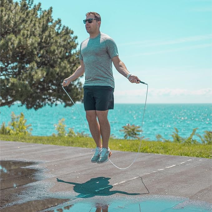 Elite Jumps Adjustable Jump Rope – 6mm PVC Training Rope for Fitness & Cardio | Indoor/Outdoor Skipping Rope with Unbreakable Handles, Non-Kinking Cord & Smooth Rotation for Boxing & Strength