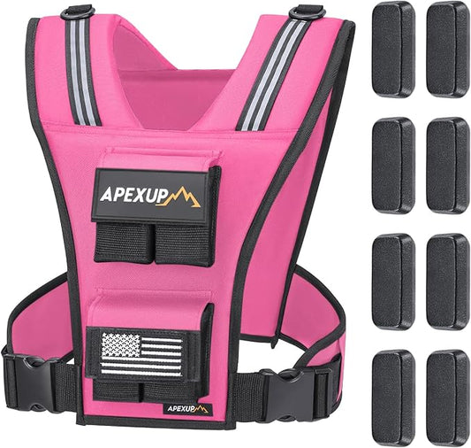 APEXUP Adjustable Weighted Vest Men 20lbs/30lbs/40lbs Weights with Reflective Stripe, Weight Vest Woman Workout Vest for Strength Training Running Walking