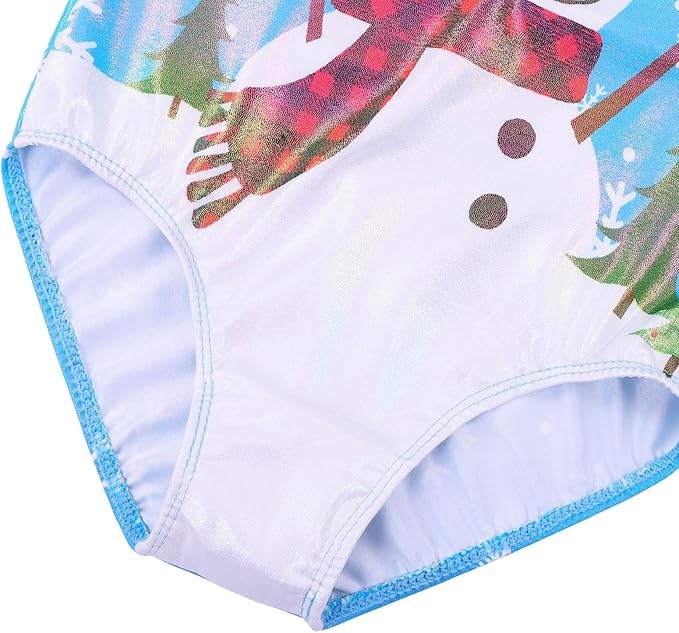 BAOHULU Gymnastics Leotards for Girls Long Sleeve Sparkly Cute Pattern Dance Outfit with Matching Shorts Set