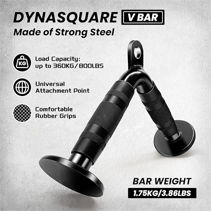 LAT Pulldown Attachments Combo, Cable Machine Accessories with Curl Pulldown Bar, Fit Most Gym Machines, Made of Heavy Duty Solid Steel