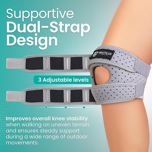 Premium Knee Brace for Pain Relief - Adjustable Compression Support for Arthritis, Injury Recovery, Running & Workouts - Unisex Design in Black & Gray