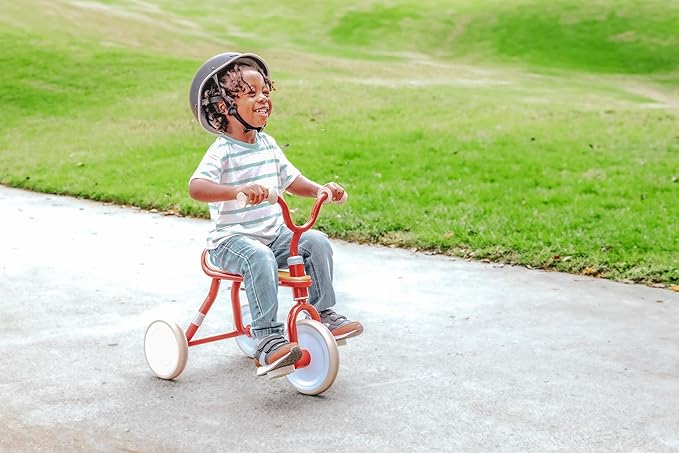 Yvolution Velo Trike Classic – 3-Wheel Toddler Tricycle with Adjustable Seat & Handlebar, EVA Puncture-Proof Wheels – Ages 18 Months to 3 Years, Max Weight 55 lbs, Red
