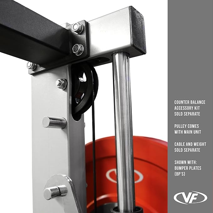 Valor Fitness Smith Machine Multi-Function Power Rack - 500lb Squat Rack or Bench Press Station - 2" Plate Storage Pegs- Attached Sliding Knurled Barbell - Home Gym