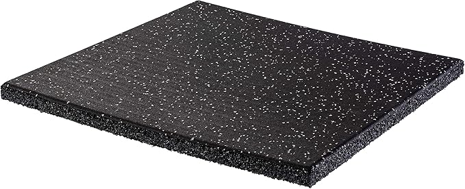 Genaflex Pro Heavy Duty Thick Rubber Gym Floor Tiles High Density Shock Absorbent Laminated Deadlift Mats - 1" Thick X 20" W X 20" L - 2.7 Sq. Ft. (Grey/Black, 180 Tiles - 486 Sq. Ft.)