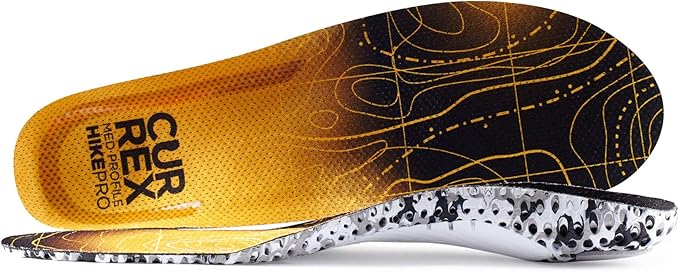 CURREX HikePro Insoles for Hiking Boots & Shoes – Shock Absorbing Inserts to Help Reduce Fatigue and Increase Performance – Anti-Slip Heel Surface forStability – for Men & Women – Medium Arch, Large