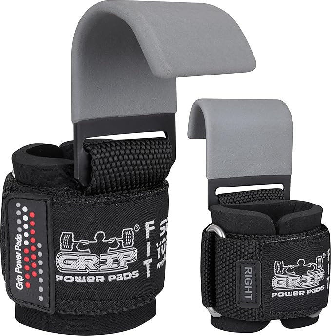 Premium Weight Lifting Hooks & Straps for Pull Ups & Deadlifts - Padded, Heavy Duty, Power Lifting Grips for Men & Women