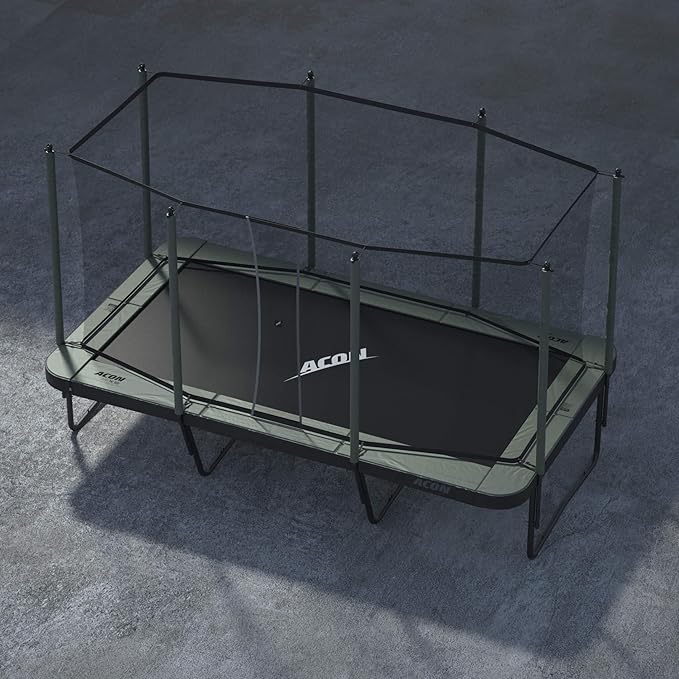 ACON 16 HD Rectangular Trampoline with Safety Enclosure & Ladder – Heavy-Duty Steel Frame, Dual-Layer SafeMat System, ASTM & CE Certified for Family Fun
