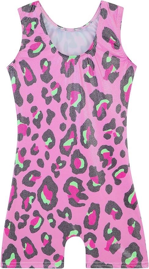 Leotards for Girls Gymnastics Toddler Dance Biketards Mermaid Unicorn Athletic Dance Wear Shiny Rainbow Blue Hotpink