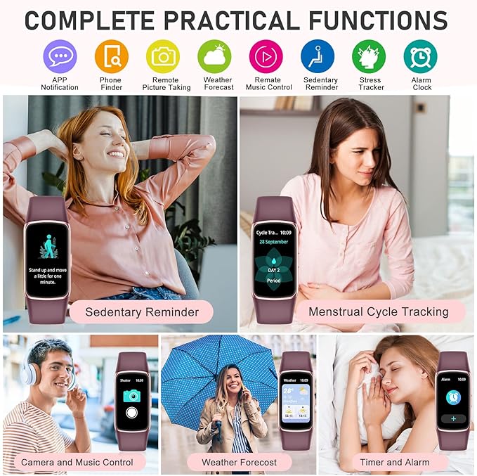 Fitness Tracker Step Counter with 24/7 Heart Rate Blood Oxygen Sleep Monitor, 1.47''AMOLED Touch Color Screen, Pedometer Watch for Women Men