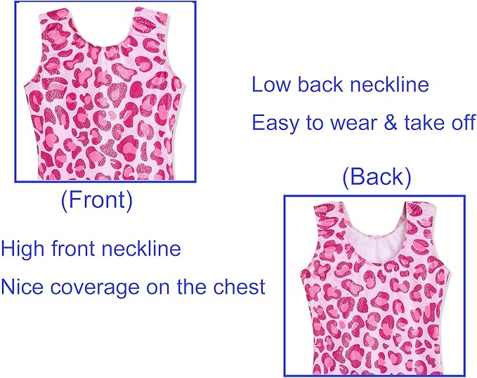 Domusgo Gymnastics Leotards for Girls Sparkly One-Piece Pro Kids Unitard Biketards with Shorts