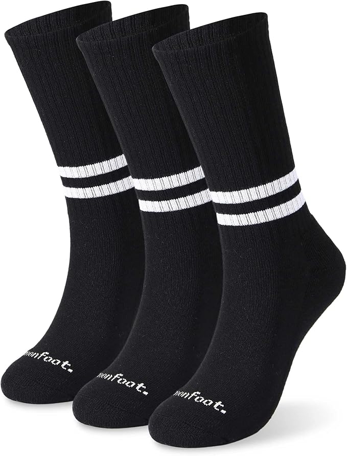MONFOOT Women's and Men's 3-8 Pairs Athletic Cushion Crew Socks Multi