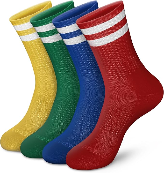 MONFOOT Women's and Men's 3-8 Pairs Athletic Cushion Crew Socks Multi