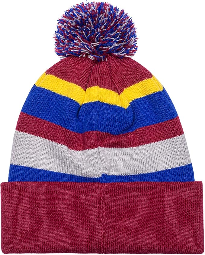 Fan Ink FC Barcelona Knit Beanie Official Licensed Winter Hat – Soft Acrylic Soccer Cap with Embroidered Crest – Unisex Warm Cold Weather Headwear for Men & Women Multicoloured