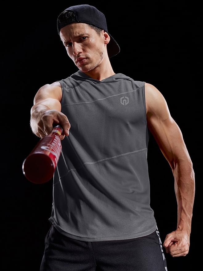 NELEUS Dry Fit Workout Athletic Muscle Tank Top Running Shirts with Hoods