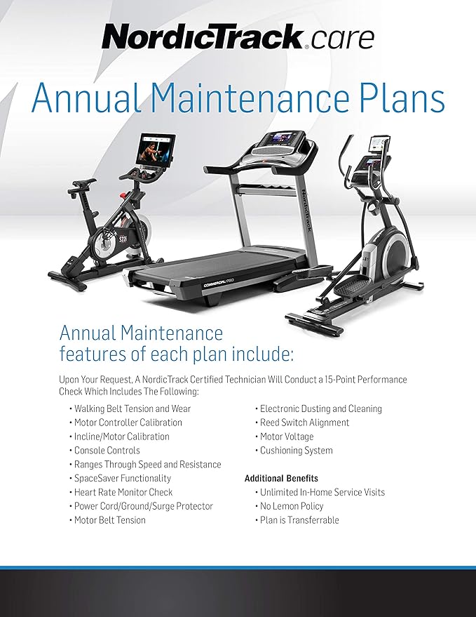 NordicTrack Care 3-Year Annual Maintenance Plan for Fitness Equipment $0 to $999.99
