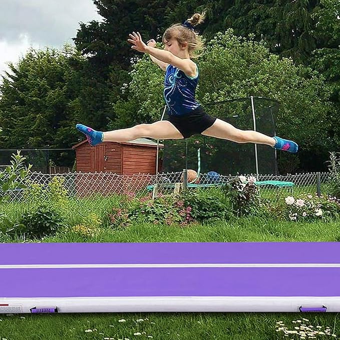 Air Mat Tumble Track, Gymnastics Mats Tumbling Track with Electric Air Pump for Home Use Cheerleading Training Kids Gym Yoga