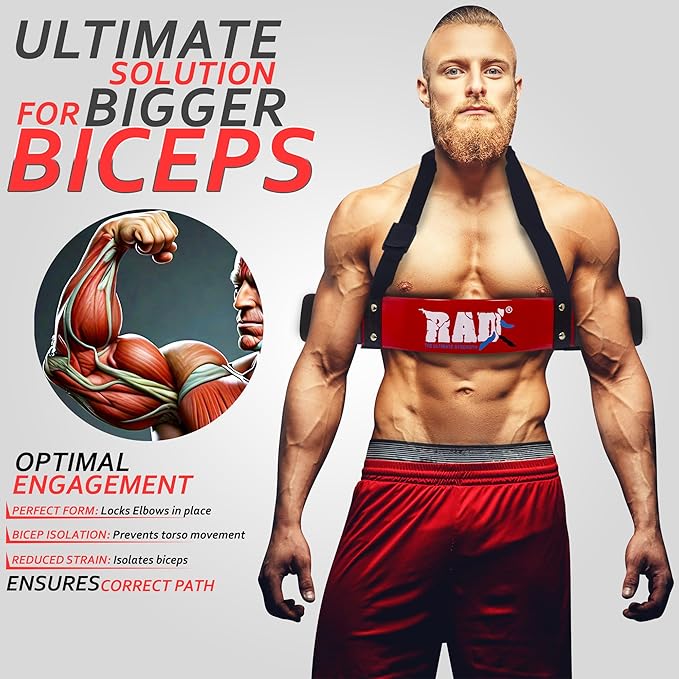 RAD Arm Blaster for Biceps & Triceps - Build Powerful Arms with Bicep Blaster Curl Support Isolator - Bicep Curl Machine
