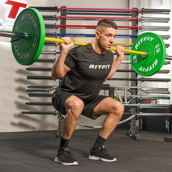 RITFIT 7FT Olympic Barbell for Strength and Weightlifting Training - 2 Inch Olympic Bar for Squat, Deadlift, Bench Press, Curl, Overhead Press - 600lbs/1000lbs/1200lbs Capacity