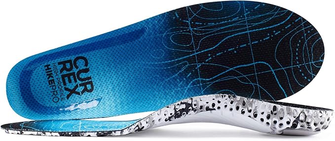 CURREX HikePro Insoles for Hiking Boots & Shoes – Shock Absorbing Inserts to Help Reduce Fatigue and Increase Performance – Anti-Slip Heel Surface for Stability – for Men & Women – High Arch, Large