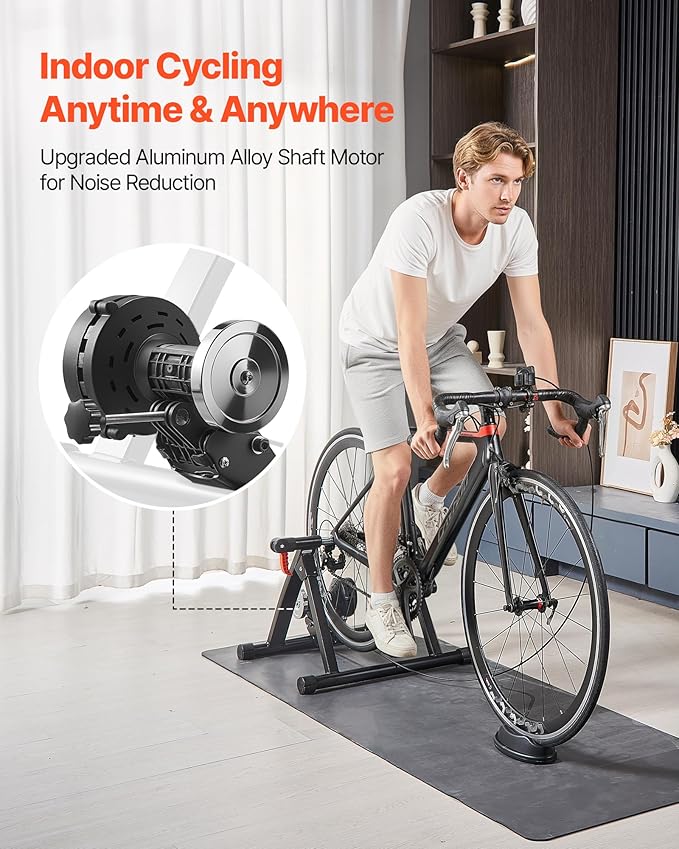 VEVOR Bike Trainer: 3 Types - Smart (1-13L, Compatible with Zwift App), Fluid, or 6L Magnetic for 26-29"/700C Wheels, Foldable Stand with Quick Release & Wheel Riser Block