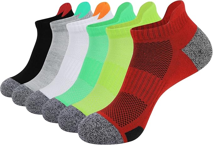 JOYNÉE Mens Ankle Athletic Low Cut Socks Running Sports Cushioned Sock for Men 6 Pack