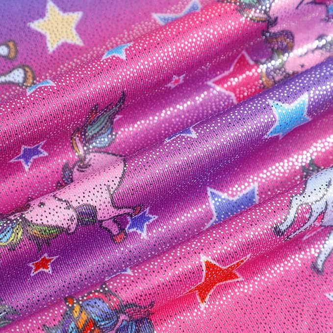 HOZIY Gymnastics Leotards for Girls with Shorts Toddlers Biketards Rainbow Unicorn Dinosaur Mermaid Leopard Flower Galaxy