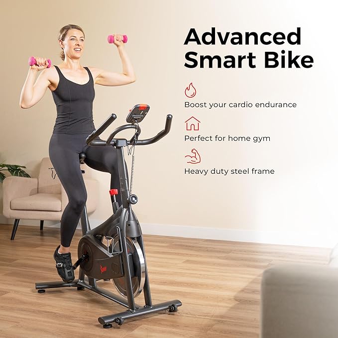 Sunny Health & Fitness ACTIVE Series Smart Exercise Bike with SunnyFit App Connection