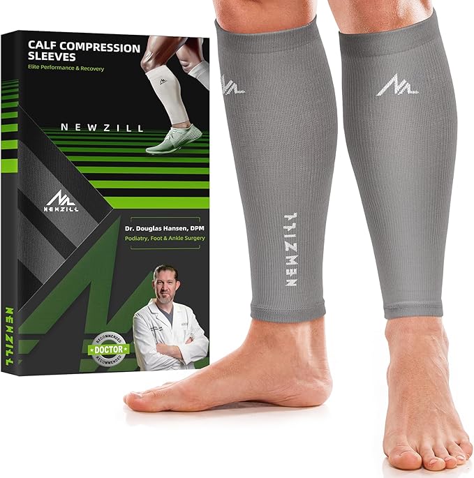 NEWZILL Compression Calf Sleeves (20-30mmHg) for Men & Women Perfect Option to Compression Socks for Running Travel Nursing